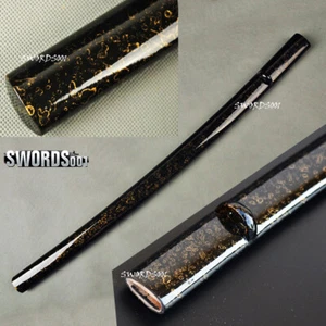 Vaina vaina Saya lacada negra con patrón dorado de 30" para espada katana japonesa - Imagen 1 de 7