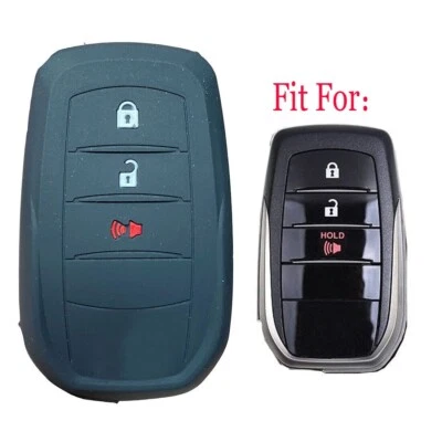 Funda protectora de silicona para llavero remoto de 3 botones Fit TOYOTA Hilux negra Foto 1 de 4