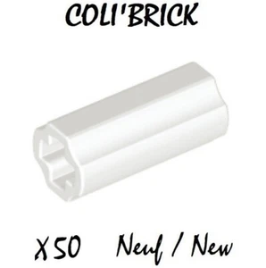 Lego 6538c - 50x Stein / Technic, Axle Connector 2L - Weiß White - 59443 NEU - Bild 1 von 1