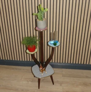 Fifties Blumenhocker 50er Jahre kleine Blumenbank Etagere Resopal Deko Retro - Bild 1 von 9