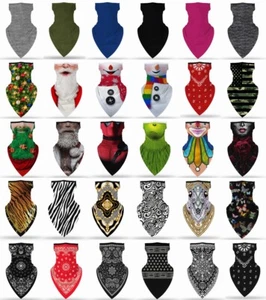 Face Mask Cover Mouth Covering Fashion Washable Reusable Soft Gaiter w Loops Ear - Picture 1 of 39