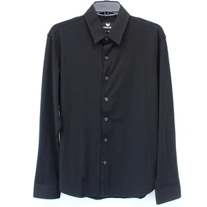Buttercloth Slim Fit Black Collared Button Down Blouse Top Tunic Medium - Picture 1 of 6