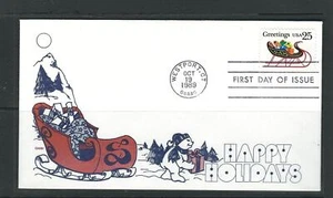 US SC# 2428 Christmas 1989 - Sleight With Presents ) FDC. Gamm Cachet - Picture 1 of 1
