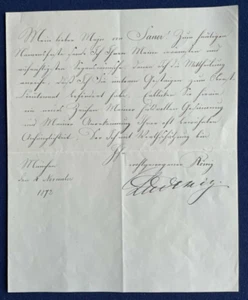 KÖNIG LUDWIG II. VON BAYERN - persönlicher Brief & ORIGINAL Unterschrift 1872 - Bild 1 von 4
