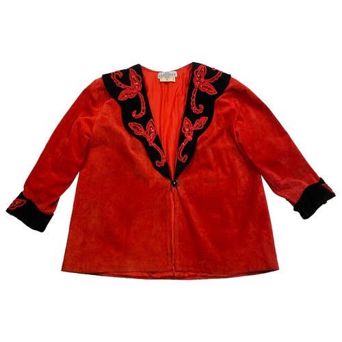 Giacca donna Valentino scamosciata Cappotto vintage Lady Dea High End designer rosso vintage