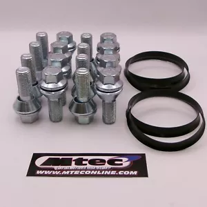 20x BMW Wheels To Vivaro Van Wobble Wheel Bolts, Spigot Rings Kit M14x1.5 - Picture 1 of 3
