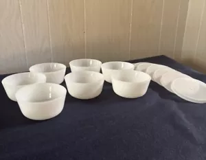 Anchor Hocking Fire King Set di 7 ciotole in vetro per latte con coperchi - Foto 1 di 17