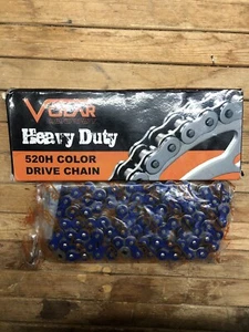 NEW Volar Motor Sports Heavy Duty Drive Chain 520H 86l BLUE - Polaris & Others ! - Picture 1 of 5