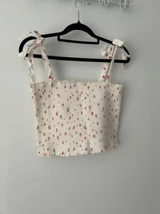 Love shack Fancy Floral Crop top size M - Picture 1 of 4