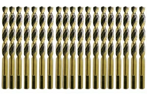 Broca HSS 19/64" Jobber parabólica dorada/negra taladro giratorio de vástago plano-20 piezas - Imagen 1 de 9
