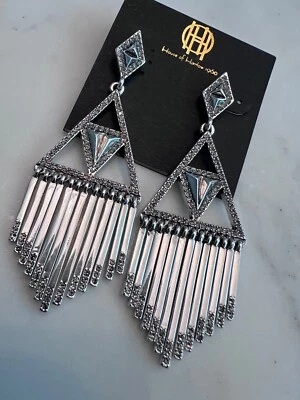 Pendientes de araña colgantes de cristal House of Harlow 1960 Foto 1 de 4