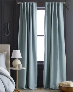 NWT! Quince Linen Light Blue Blackout Curtains Set Of 2 Panels! 48"x 96" (E50) - Picture 1 of 11