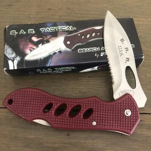 Coltello tascabile Frost Cutlery SAR TACTICAL lama pieghevole 16-058R manico rosso - Foto 1 di 5