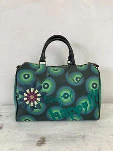 DESIGUAL Bolso Verde con Asa Superior Retro Estampado Círculo Feliz Gráfico Bolso de Todos los Días - Imagen 1 de 10