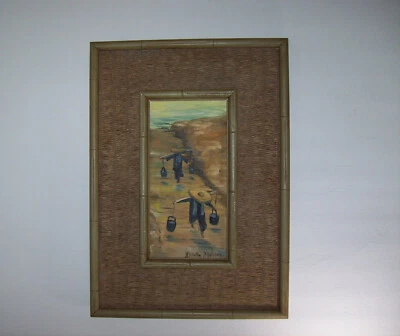 Pintura al óleo original, DOROTHY WEBER, Tacoma WA, portadores de agua junto al mar Foto 1 de 4