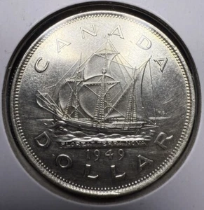 1949 Canada Silver $1 Dollar Coin - Matthew’s Ship - Beautiful Example - Bild 1 von 2
