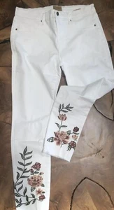 Driftwood Jackie bestickte weiße Damenjeans Distressed NEU SONDERKAUF - Bild 1 von 4