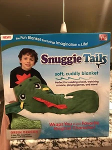 SNUGGIE TAILS DRAGON SOFT CUDDLY BLANKET New 1 Size Fits Most Kids Green - Picture 1 of 1