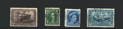 CANADA  SELECTION POSTAL USED PERFINS Stamps SEE SCANS LOT (CANADA 56) - Image 1 of 2
