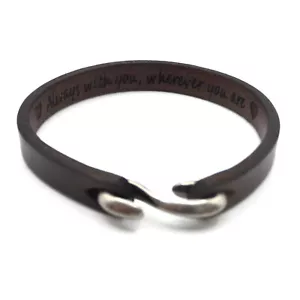 Bracciale Personalizzato in Pelle con Messaggio Segreto Nascosto - Confezione Regalo - Foto 1 di 8