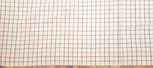 VINTAGE 1980'S ~ Cream Red & Green Plaid FABRIC craft ~ 100% Cotton Red Green - Picture 1 of 5