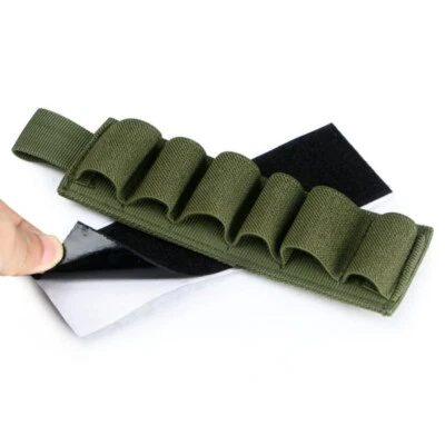 Tactical 6 Rounds 12GA Shotgun Shell Holder Ammo Carrier Pouch Adhensive Holder - Image 1 of 4
