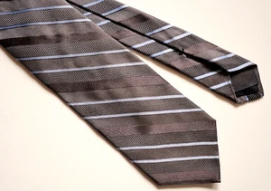 BROOKS BROTHERS Makers & Merchants Gray Blue Regimental Striped Tie 58"x3 1/4" - Picture 1 of 7