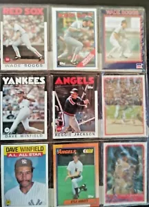 LOTE DE (9) TARJETAS DE BÉISBOL Wade Boggs, Reggie Jackson, etc. tienda de estampillas de sal. - Imagen 1 de 6