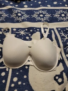 Warners No Side Effects Bra 38C Underwire Satin Side Back Smoothing 01356 White - Picture 1 of 5