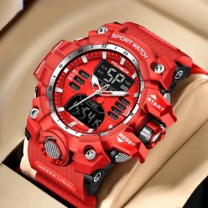 Men Military Sport Watch LED Screen Large Digital Face 50m Waterproof Wristwatch - Picture 1 of 6