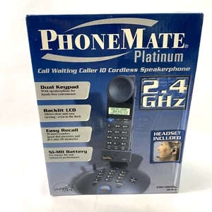 Teléfono inalámbrico Phonemate Platinum identificador de llamadas en espera negro PMP3860 stock antiguo - Imagen 1 de 6
