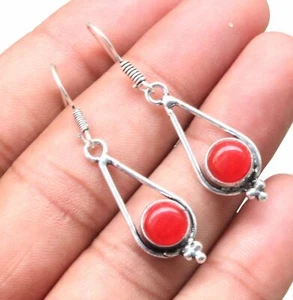 Carnelian Gemstone Handmade Dangle Earring Handmade Jewelry U247-C46 - Picture 1 of 1