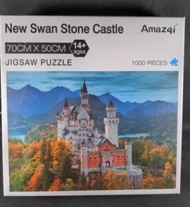 New Swan Stone Castle Jigsaw 1000 Pieces Amzqi 70cm X 50cm - Picture 1 of 2