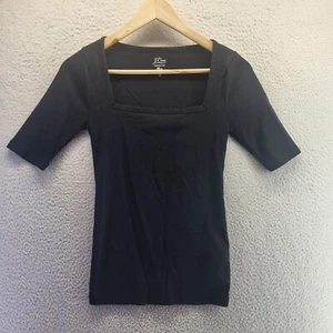 J Crew Shirt Girls Small Black Knit Goods Perfict Fit Pullover Long Sleeve Top - Picture 1 of 14