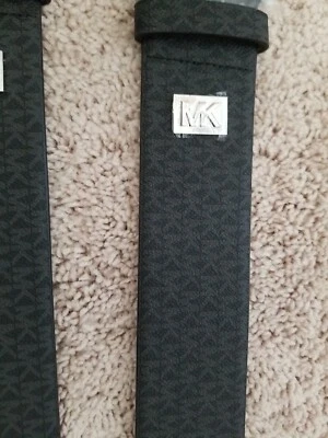 MICHAEL KORS Monogram Logo 2” Stretch Elastic Waist Belt Black Silver S/M - Image 1 of 4