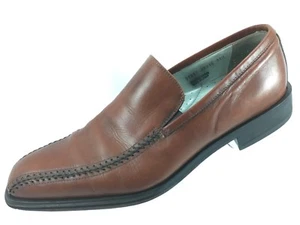 SH27 Kenneth Cole New York 11.5 Brown Leather Loafer Bicycle Toe Shoe Italy Made - Picture 1 of 12