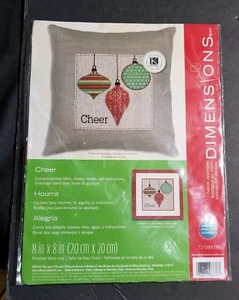 Lot Of 2 Dimensions CHEER Fabric Pillow Embroidery Kit Applique 8"x8" NEW - Picture 1 of 7
