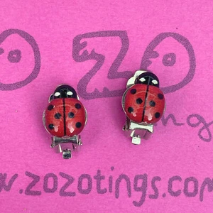Ladybug Clip-On Earrings - Picture 1 of 3