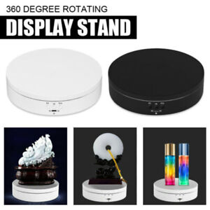 360° Rotating Turntable Electric Jewelry Watch Display Stand Box 3D Art Holder
