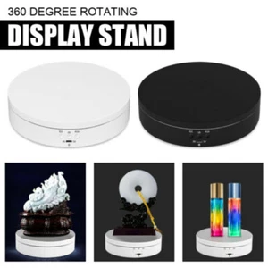 360° Rotating Turntable Electric Jewelry Watch Display Stand Box 3D Art Holder - Picture 1 of 11