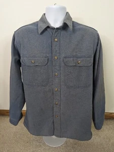 Vintage Gander Mountain Flannel Shirt Adult Men's Large Blue Chamois Button L6M - Picture 1 of 3