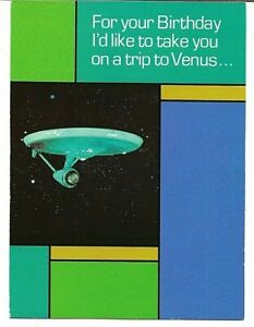 Star Trek Vintage Random House Greeting Card Enterprise in Space/1976/Birthday