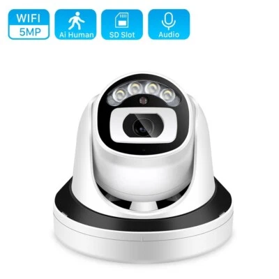 5MP Audio Wifi Camera Indoor H.265 1080P IP IR CCTV Home Security Dome SmartCam - Image 1 of 4