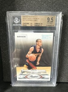 2009-10 prestige draft picks light blue /999 STEPHEN CURRY Rookie RC BGS 9.5