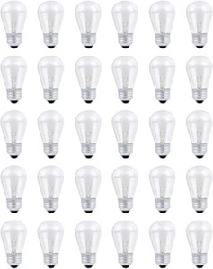 30 Pack S14 Outdoor String Light Bulbs Set 120V 11W Clear Outdoor Patio Vintage - Picture 1 of 12