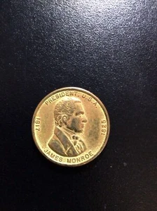 James Monroe 5. Präsident Präsidentenmünze 1817-1825 Medaille Token #5 - Bild 1 von 2