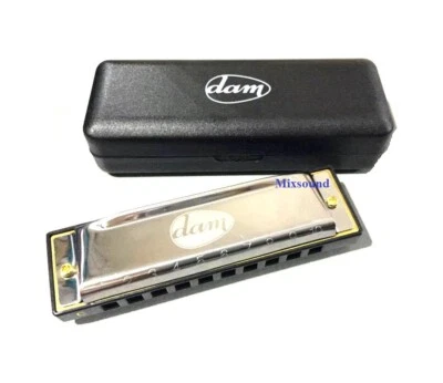 DAM Armonica Diatonica  con 10 Fori 20 voci in do con astuccio - Immagine 1 di 2