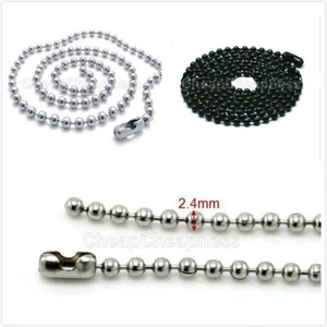 Fashion Military Mens Necklace Ball Bead Chain Link For Dog Tag & Pendant% B~m'