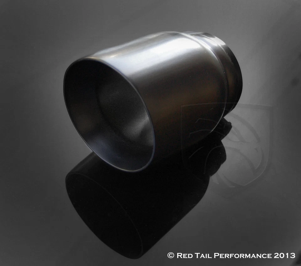 Punta de escape redonda 4" OD negra barra delantera ángulo doble borde de pared 3" ID Foto 1 de 1