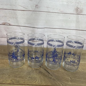 ENGLISH IRONSTONE Blue Willow Gläser Becher 4er Set - 16 oz - Bild 1 von 9